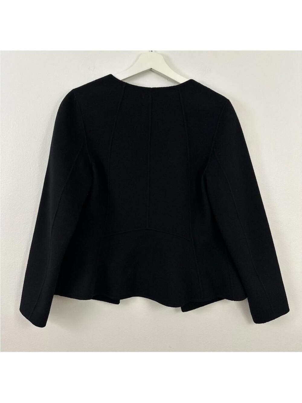 Talbots Women’s Wool Blend Open Front Black Cardigan Jacket Size M - Picture 2 of 5
